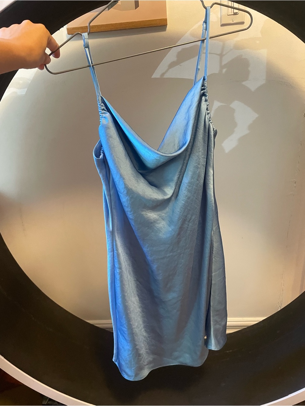 Wilfred Light Blue Satin Slip Dress - Picture 1 of 6